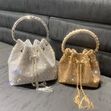 Crystal Rhinestone Shoulder Bag Women Silver Clutch Purse Evening Banquet Bag