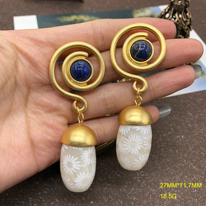 Medieval Coil Stud Earrings Silver Plated