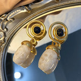 Medieval Coil Stud Earrings Silver Plated