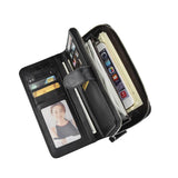 Men's PU Leather Clutch Wallet Zipper Large Capacity Hand Strap