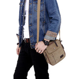 Men's Canvas Crossbody Bag Small Shoulder Travel Bag