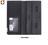Men's Thin Leather Wallet Long Clutch Soft Money Bag