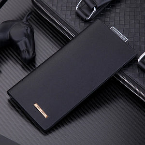 Men's Wallet Clutch Bag Long Slim Billfold Synthetic Leather Perfect Purse