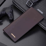 Men's Wallet Clutch Bag Long Slim Billfold Synthetic Leather Perfect Purse