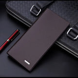 Men's Microfiber Leather Long Wallet Slim Bifold Purse Hombre Billeteras