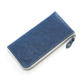 Men's Leather Zipper Long Wallet Camouflage Money Bag