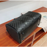 High-Capacity PU Travel Duffle Bag Plaid Checkerboard
