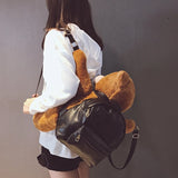 Motorcycle Bear Plush Backpack Sheep Girl Doll Gift Bag
