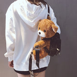 Motorcycle Bear Plush Backpack Sheep Girl Doll Gift Bag