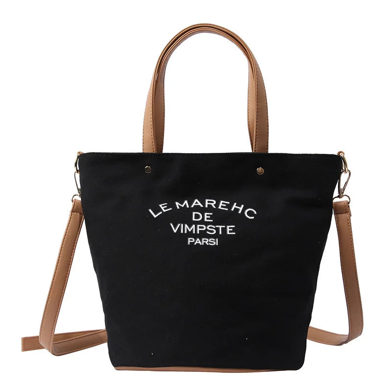 Mylb Ins Women's Handbag Canvas Letters Shoulder Bag Artistic