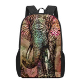 Indian Elephant Art Print 16-inch Teen School Bag