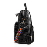 Crocodile Pattern Leather PU Backpack Large Capacity Travel Backpack