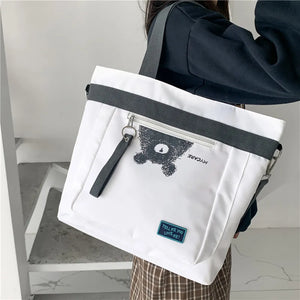 Canvas Shoulder Bag Large Capacity Women Handbag