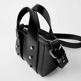 Rivet Rock Crossbody Bag Soft Leather Shoulder Bag