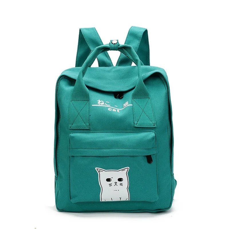 Candy Canvas Backpack College Wind Student Bag Large Capacity Travel Shoulder Ba