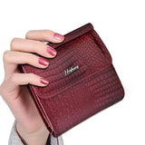 Echt Lederen Dames Portemonnee Korte Clutch Vrouwelijke Portemonnee