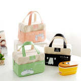 Thickened Cartoon Canvas Lunch Bag Thermal Insulated Bag