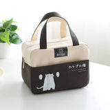 Thickened Cartoon Canvas Lunch Bag Thermal Insulated Bag