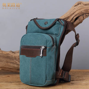 Men Canvas Waterproof Waist Pack Military Leg Bag Thigh Pocket