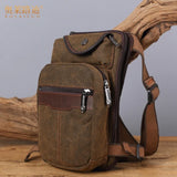 Men Canvas Waterproof Waist Pack Military Leg Bag Thigh Pocket