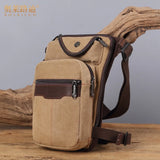 Men Canvas Waterproof Waist Pack Military Leg Bag Thigh Pocket
