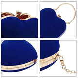 Heart Shape Clutch Bag Blue Evening Purse
