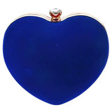 Heart Shape Clutch Bag Blue Evening Purse