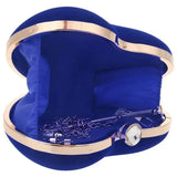 Heart Shape Clutch Bag Blue Evening Purse
