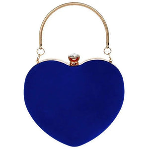Heart Shape Clutch Bag Blue Evening Purse