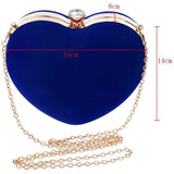 Heart Shape Clutch Bag Blue Evening Purse