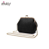 Straw Wrap Mini Shell Clip Bag Single Shoulder Satchel Bag