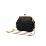 Straw Wrap Mini Shell Clip Bag Single Shoulder Satchel Bag