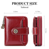 Women's Short Leather Wallet Mini Zero Wallet Driver's Wallet