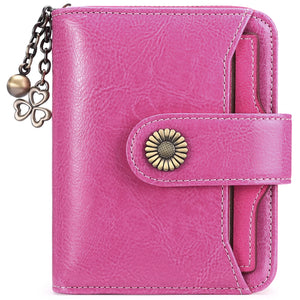 Women's Short Leather Wallet Mini Zero Wallet Driver's Wallet