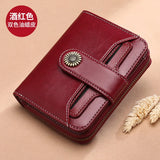 Women's Short Leather Wallet Mini Zero Wallet Driver's Wallet
