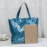 Large Hologram Beach Tote Shoulder Bag Silver