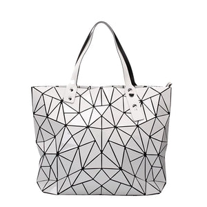 Large Hologram Beach Tote Shoulder Bag Silver