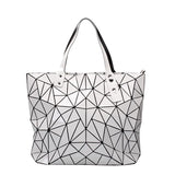 Large Hologram Beach Tote Shoulder Bag Silver