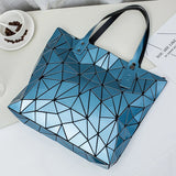 Large Hologram Beach Tote Shoulder Bag Silver