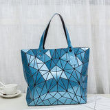 Large Hologram Beach Tote Shoulder Bag Silver