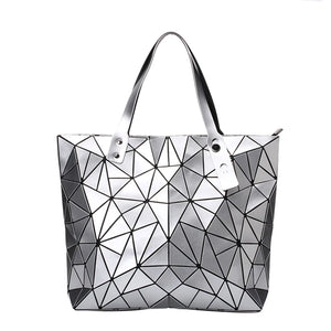 Large Hologram Beach Tote Shoulder Bag Silver