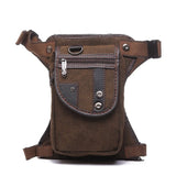 Men Waterproof Canvas Waist Bag Leg Bag Military Hip Pouch