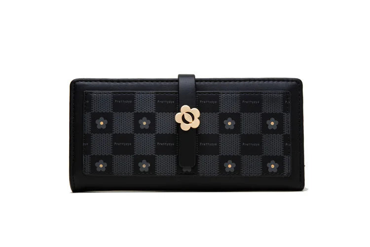 Women's Long Handbag Printing Buckle Folding Multi-function Bag