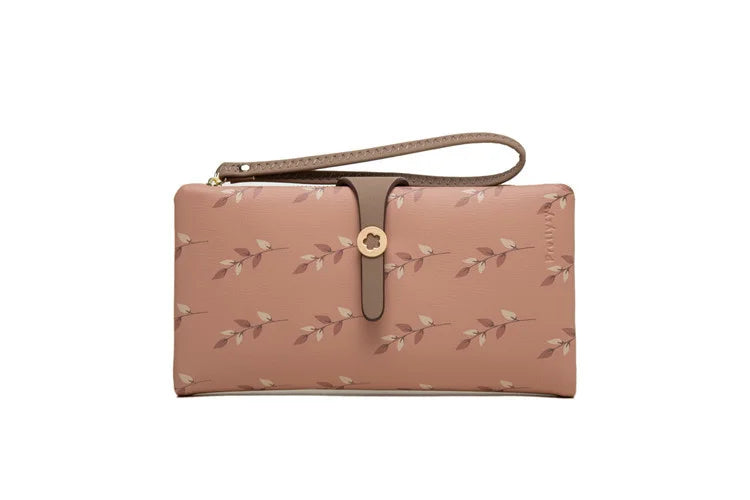 Women's Long Wallet with Zipper Wrist Strap