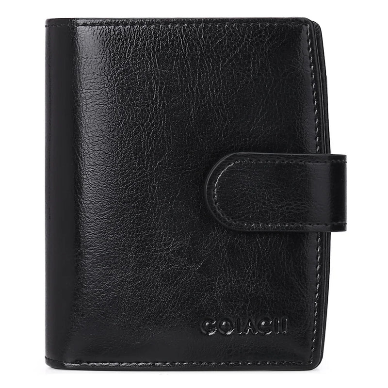 RFID Leather Wallet Oil Wax Cowhide Women's Short Wallet