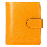 RFID Leather Wallet Oil Wax Cowhide Women's Short Wallet