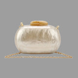 Nude Acrylic Clasp Box Clutch Crossbody Bag Women Handbags
