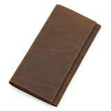 Men's Leather Long Wallet Crazy Horse Passport Wallet