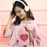 Pink Diamonds Girls Messenger Bag Heart Handbags Shoulder Bag PVC Soft Women