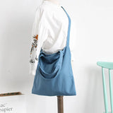 Canvas Messenger Shoulder Bag Solid Crossbody Bags for Women